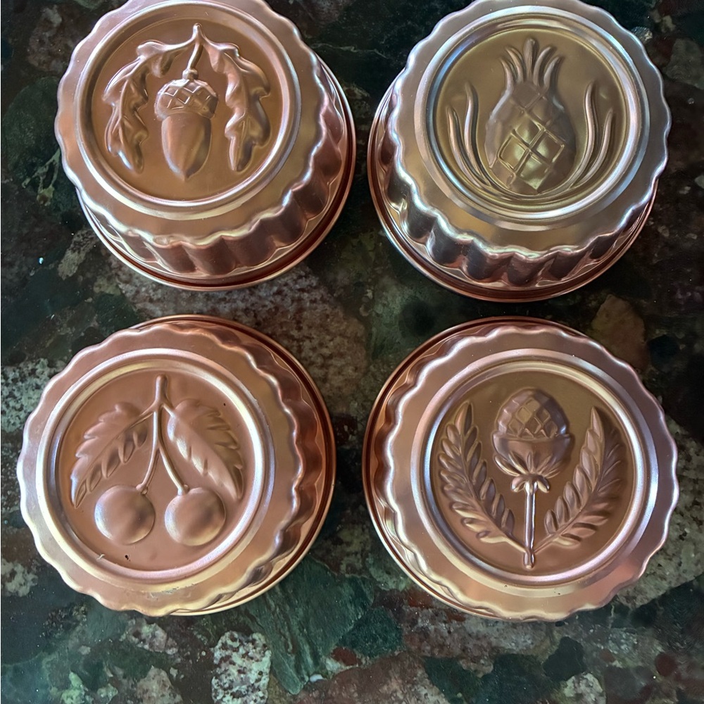 Set of Eight Vintage Copper Molds